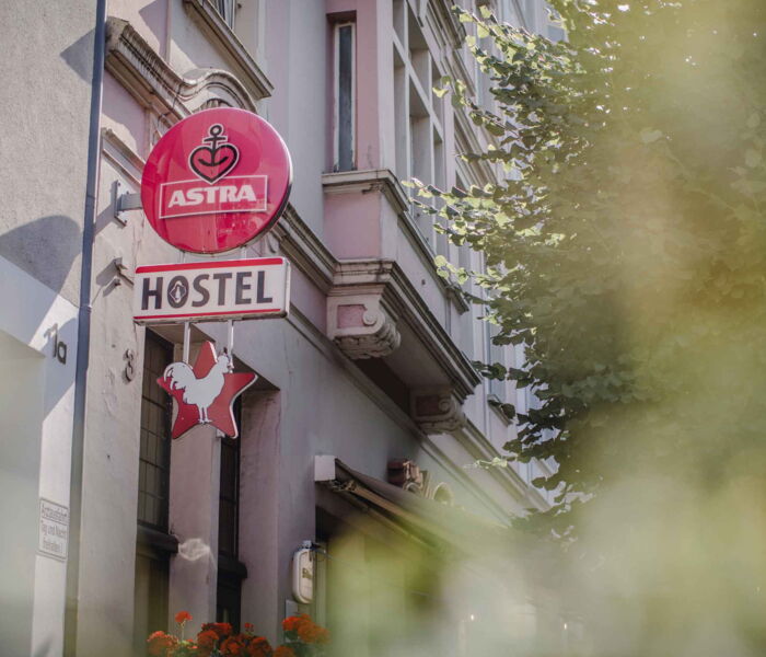 Outdoor advertising of the hostel