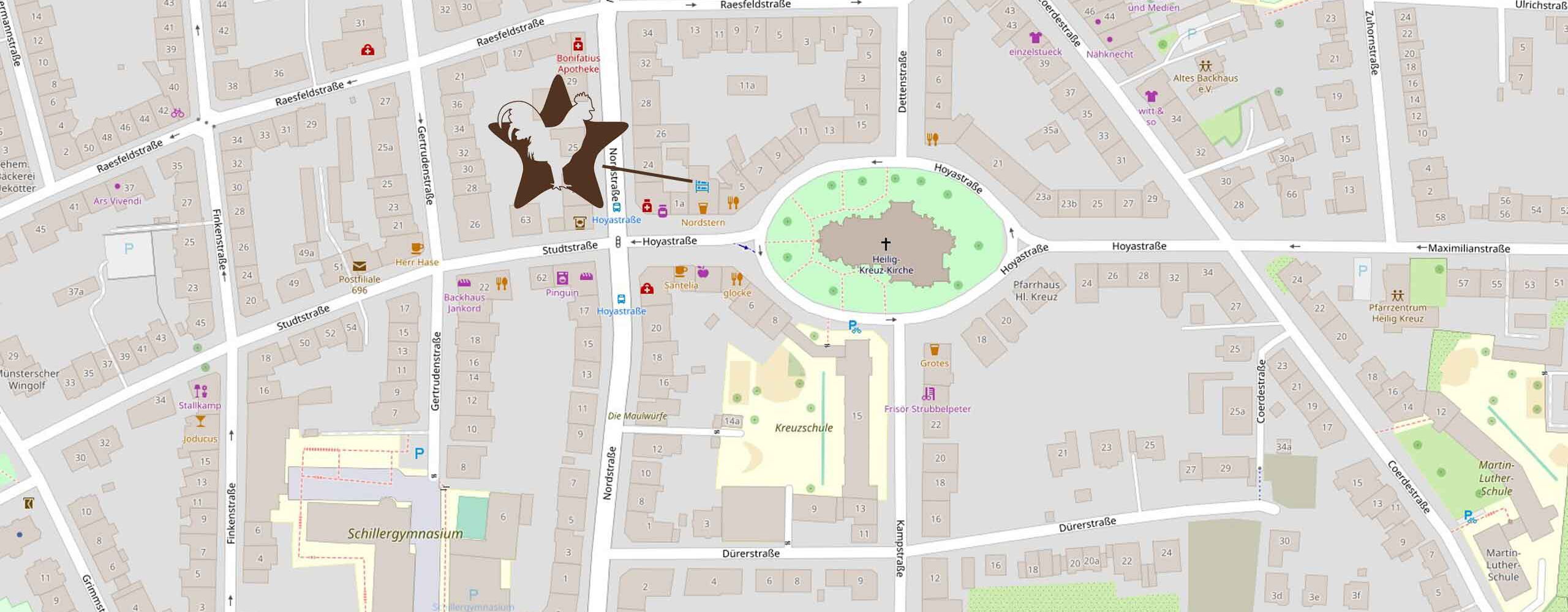 Map Kreuzviertel Muenster