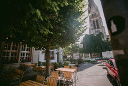 View from the hostel to the church